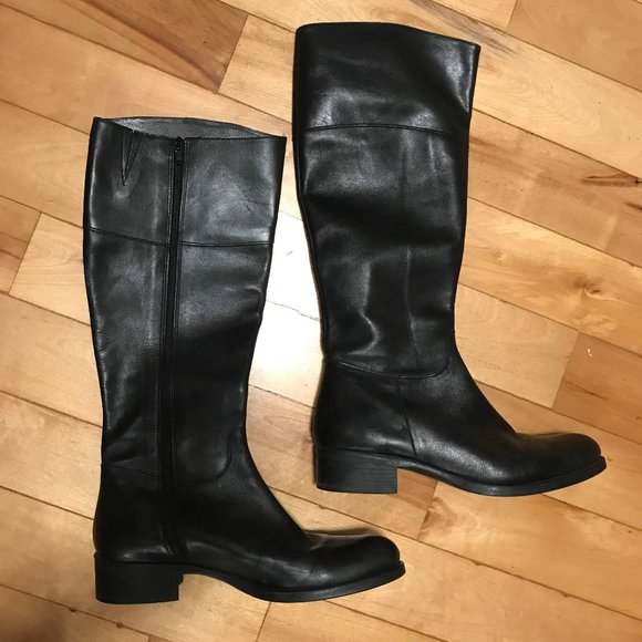 Browns black knee high leather boots, size 39 - Picture 1 of 7